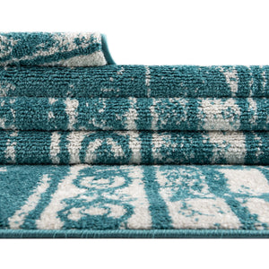 Turquoise 6' 1 x 9' Lennon Rectangle Area Rug 100% Polypropylene Vintage Distressed Look Modern Contemporary Carpet for Home Decor for Sale at Rug Engine