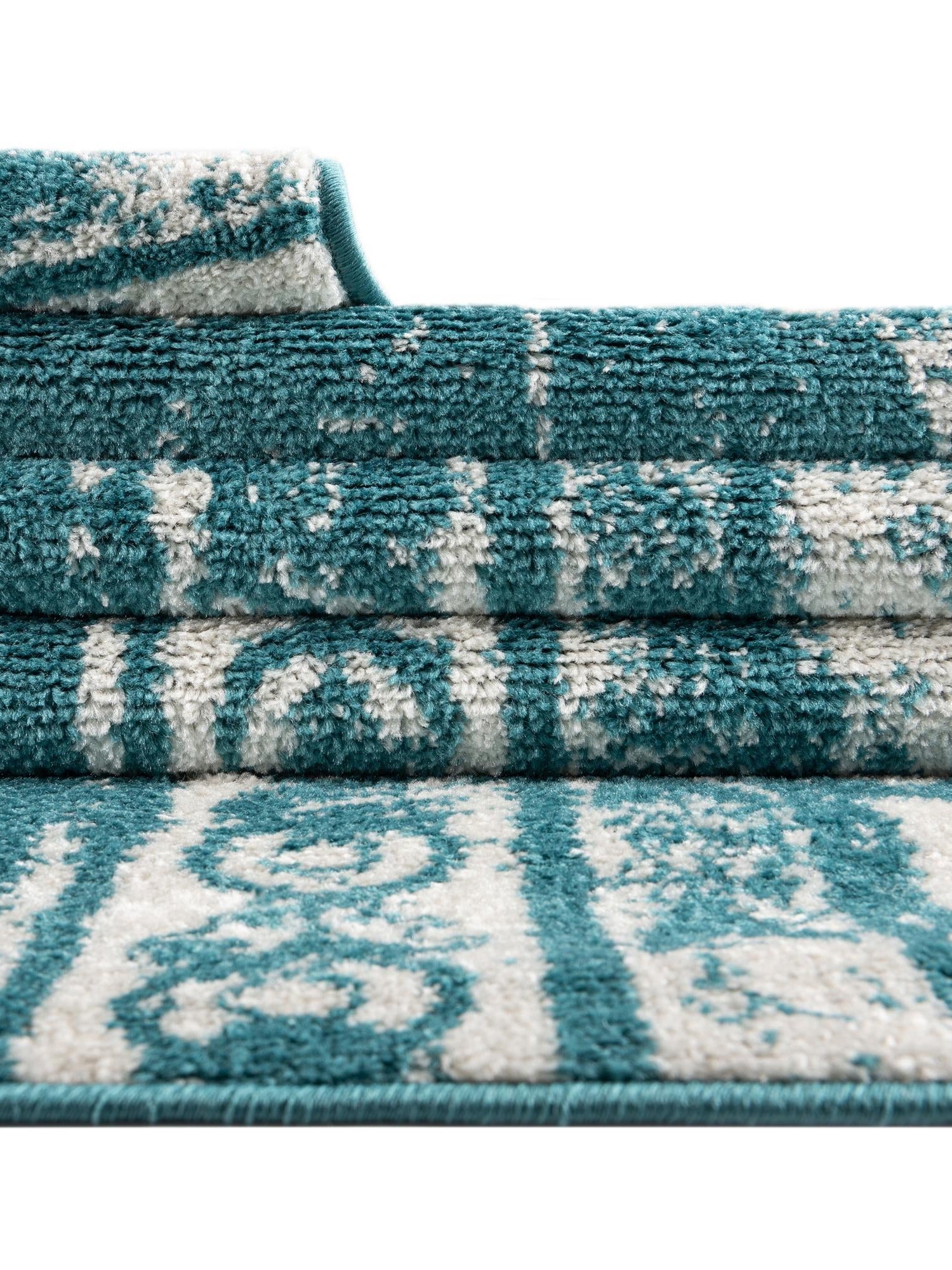 Turquoise 5' 3 x 8' Lennon Rectangle Area Rug 100% Polypropylene Vintage Distressed Look Modern Contemporary Carpet for Home Decor for Sale at Rug Engine