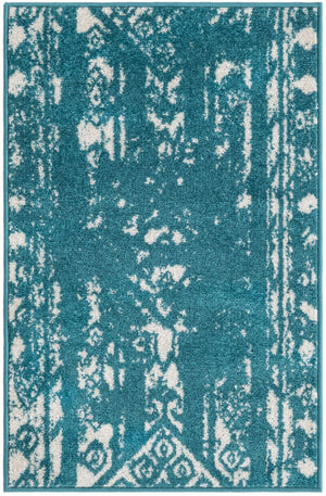 Turquoise 2' x 3' 1 Lennon Rectangle Area Rug 100% Polypropylene Vintage Distressed Look Modern Contemporary Carpet for Home Decor for Sale at Rug Engine