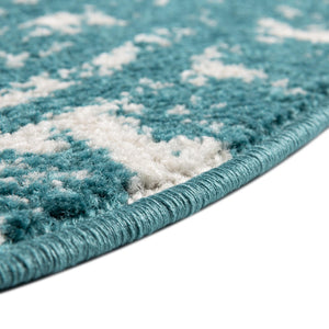 Turquoise 6' 1 x 6' 1 Lennon Round Area Rug 100% Polypropylene Vintage Distressed Look Modern Contemporary Carpet for Home Decor for Sale at Rug Engine