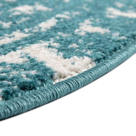 Turquoise 10' x 10' Lennon Round Area Rug 100% Polypropylene Vintage Distressed Look Modern Contemporary Carpet for Home Decor for Sale at Rug Engine