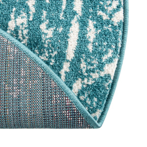 Turquoise 2' x 7' 10 Lennon Round Area Rug 100% Polypropylene Vintage Distressed Look Modern Contemporary Carpet for Home Decor for Sale at Rug Engine