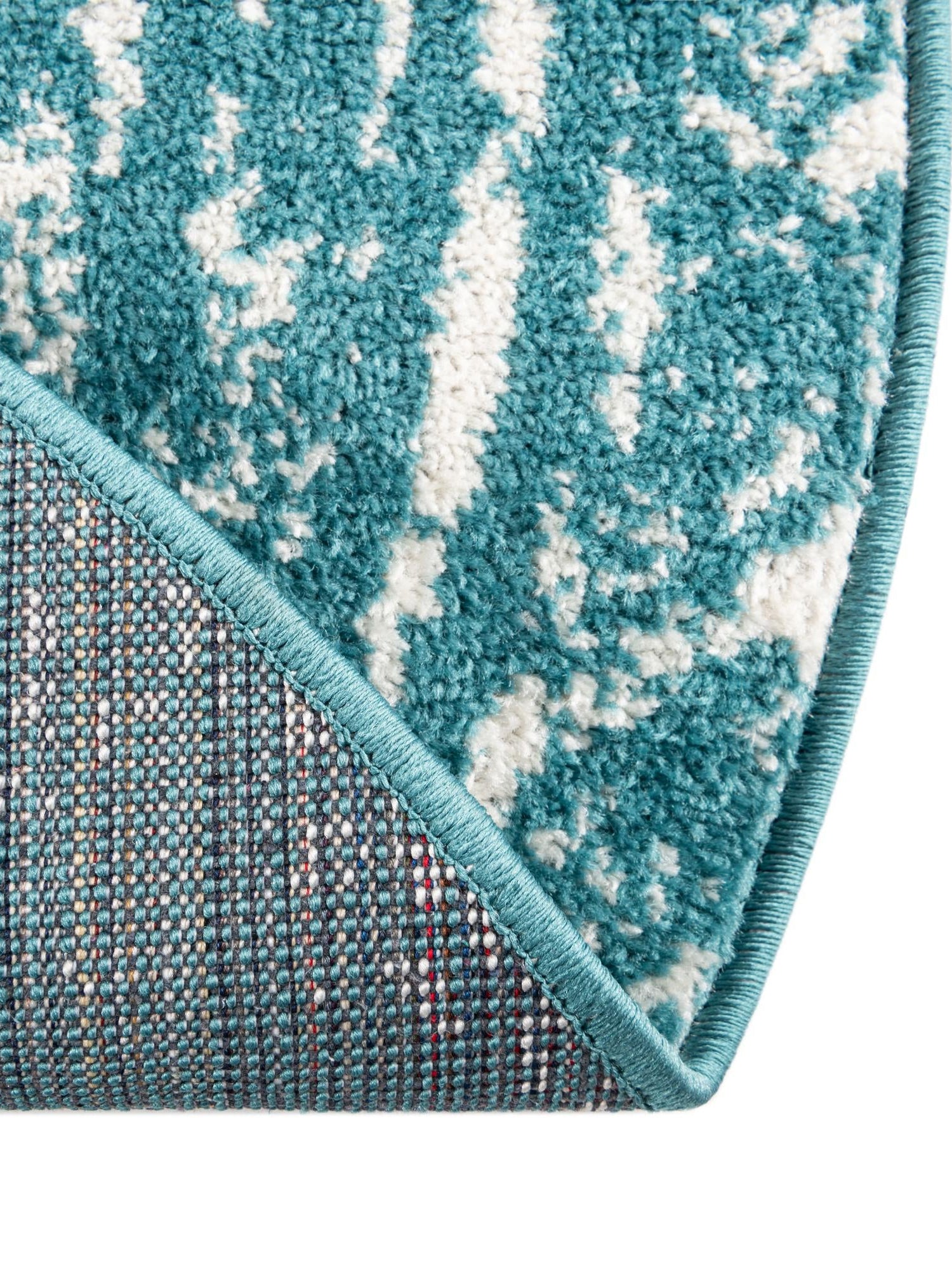 Turquoise 6' 1 x 6' 1 Lennon Round Area Rug 100% Polypropylene Vintage Distressed Look Modern Contemporary Carpet for Home Decor for Sale at Rug Engine