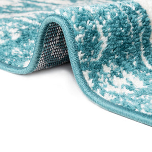 Turquoise 7' 1 x 7' 1 Lennon Square Area Rug 100% Polypropylene Vintage Distressed Look Modern Contemporary Carpet for Home Decor for Sale at Rug Engine