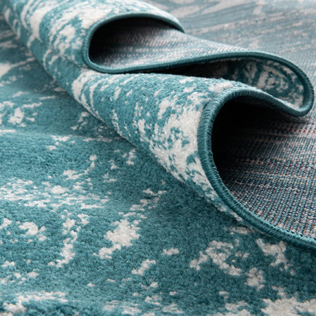 Turquoise 7' 1 x 7' 1 Lennon Square Area Rug 100% Polypropylene Vintage Distressed Look Modern Contemporary Carpet for Home Decor for Sale at Rug Engine