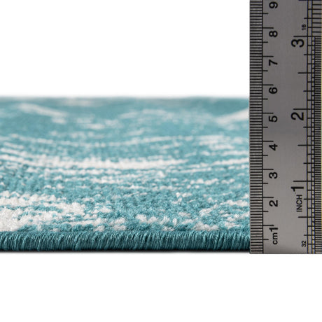 Turquoise 2' 7 x 12' Lennon Runner Area Rug 100% Polypropylene Vintage Distressed Look Modern Contemporary Carpet for Home Decor for Sale at Rug Engine