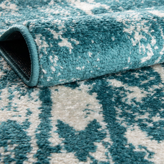 Turquoise 2' 7 x 12' Lennon Runner Area Rug 100% Polypropylene Vintage Distressed Look Modern Contemporary Carpet for Home Decor for Sale at Rug Engine