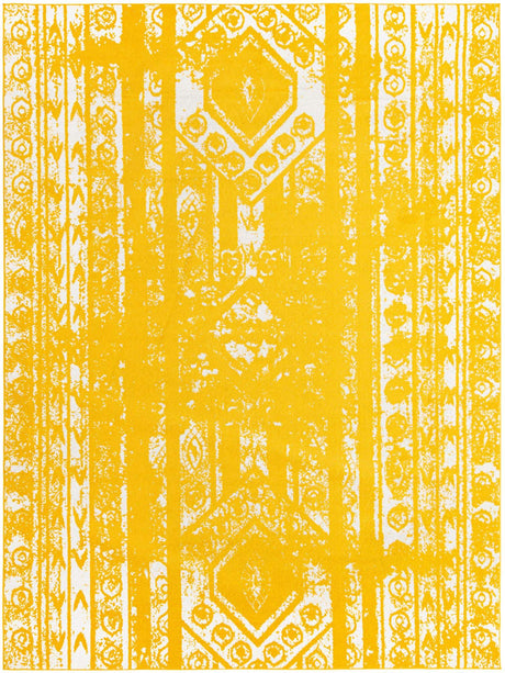 Yellow 10' x 13' 1 Lennon Rectangle Area Rug 100% Polypropylene Vintage Distressed Look Modern Contemporary Carpet for Home Decor for Sale at Rug Engine