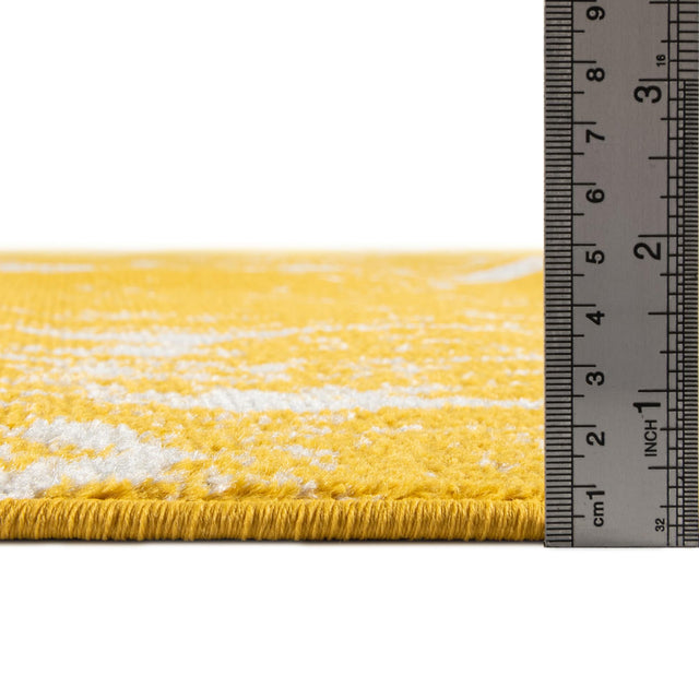 Yellow 7' 1 x 10' Lennon Rectangle Area Rug 100% Polypropylene Vintage Distressed Look Modern Contemporary Carpet for Home Decor for Sale at Rug Engine