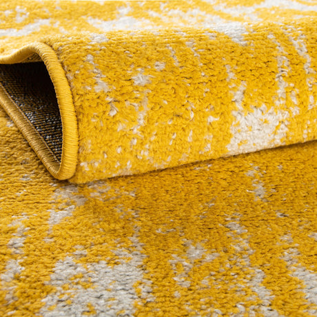 Yellow 4' 1 x 6' 1 Lennon Rectangle Area Rug 100% Polypropylene Vintage Distressed Look Modern Contemporary Carpet for Home Decor for Sale at Rug Engine