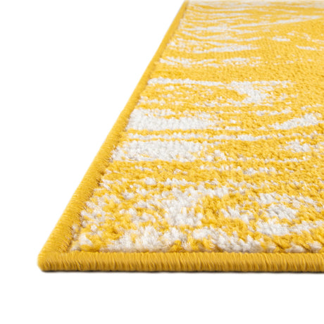 Yellow 6' 1 x 9' Lennon Rectangle Area Rug 100% Polypropylene Vintage Distressed Look Modern Contemporary Carpet for Home Decor for Sale at Rug Engine