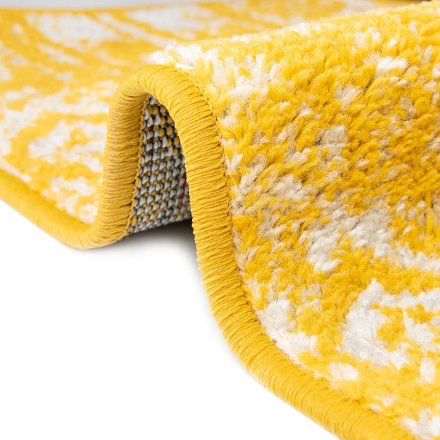 Yellow 7' 1 x 10' Lennon Rectangle Area Rug 100% Polypropylene Vintage Distressed Look Modern Contemporary Carpet for Home Decor for Sale at Rug Engine