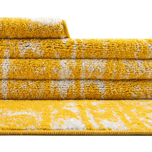 Yellow 7' 1 x 10' Lennon Rectangle Area Rug 100% Polypropylene Vintage Distressed Look Modern Contemporary Carpet for Home Decor for Sale at Rug Engine
