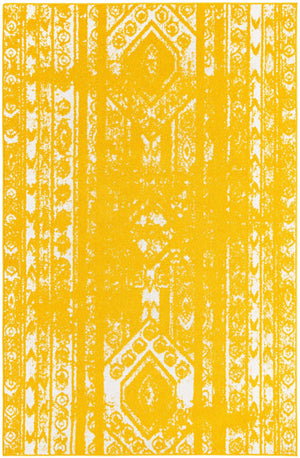 Yellow 5' 3 x 8' Lennon Rectangle Area Rug 100% Polypropylene Vintage Distressed Look Modern Contemporary Carpet for Home Decor for Sale at Rug Engine