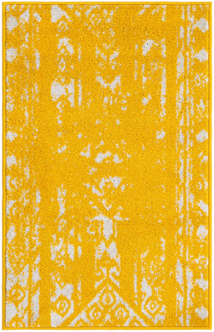 Yellow 2' x 3' 1 Lennon Rectangle Area Rug 100% Polypropylene Vintage Distressed Look Modern Contemporary Carpet for Home Decor for Sale at Rug Engine
