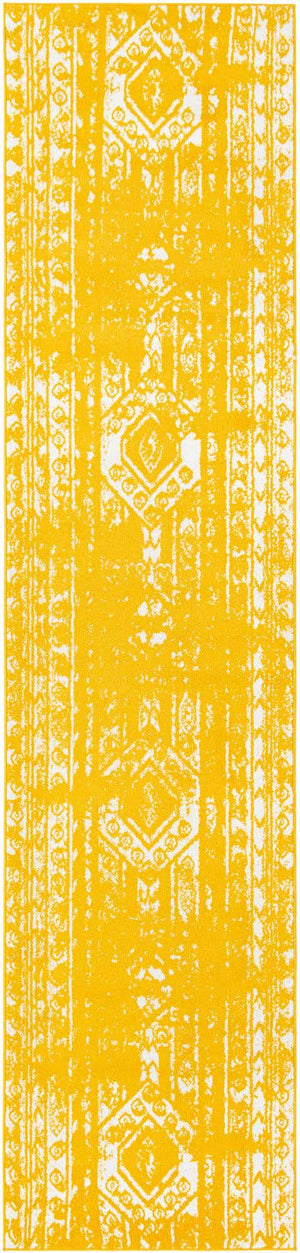 Yellow 3' 3 x 14' 1 Lennon Runner Area Rug 100% Polypropylene Vintage Distressed Look Modern Contemporary Carpet for Home Decor for Sale at Rug Engine