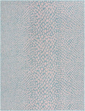 Pink and Aqua 7' 10 x 10' Jill Zarin Outdoor Rectangle Area Rug Weather Resistant for Patio, Deck, Terrace, Balcony, Porch Durable 100% Polypropylene Carpet for Outside for Sale at Rug Engine