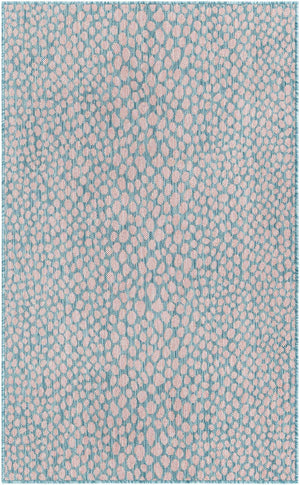 Pink and Aqua 3' 1 x 5' 3 Jill Zarin Outdoor Rectangle Area Rug Weather Resistant for Patio, Deck, Terrace, Balcony, Porch Durable 100% Polypropylene Carpet for Outside for Sale at Rug Engine