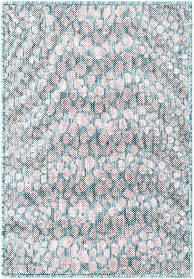 Pink and Aqua 2' x 3' 1 Jill Zarin Outdoor Rectangle Area Rug Weather Resistant for Patio, Deck, Terrace, Balcony, Porch Durable 100% Polypropylene Carpet for Outside for Sale at Rug Engine