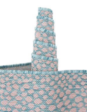 Pink and Aqua 13' 1 x 13' 1 Jill Zarin Outdoor Square Area Rug Weather Resistant for Patio, Deck, Terrace, Balcony, Porch Durable 100% Polypropylene Carpet for Outside for Sale at Rug Engine