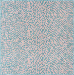 Pink and Aqua 7' 10 x 7' 10 Jill Zarin Outdoor Square Area Rug Weather Resistant for Patio, Deck, Terrace, Balcony, Porch Durable 100% Polypropylene Carpet for Outside for Sale at Rug Engine