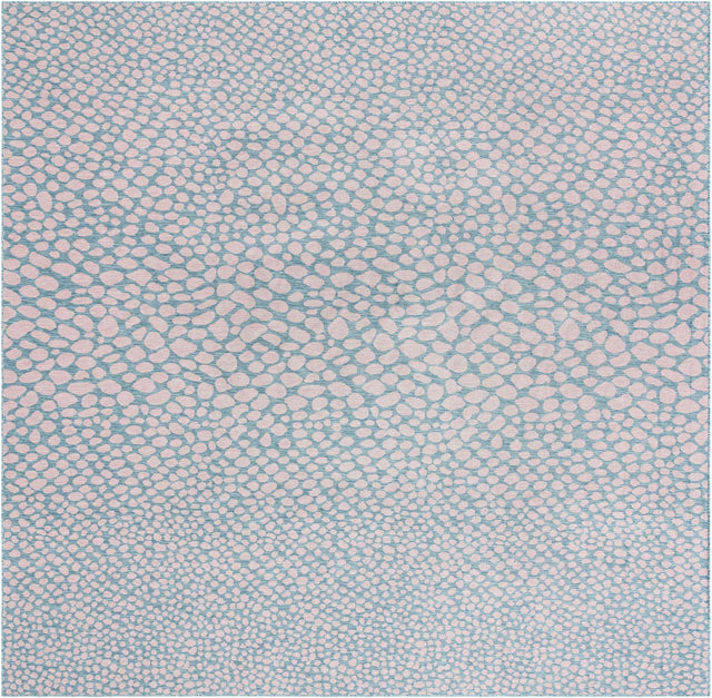 Pink and Aqua 13' 1 x 13' 1 Jill Zarin Outdoor Square Area Rug Weather Resistant for Patio, Deck, Terrace, Balcony, Porch Durable 100% Polypropylene Carpet for Outside for Sale at Rug Engine
