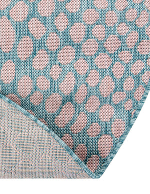 Pink and Aqua 10' 8 x 10' 8 Jill Zarin Outdoor Round Area Rug Weather Resistant for Patio, Deck, Terrace, Balcony, Porch Durable 100% Polypropylene Carpet for Outside for Sale at Rug Engine