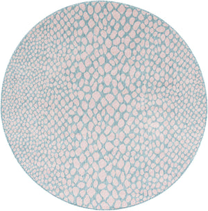 Pink and Aqua 6' 7 x 6' 7 Jill Zarin Outdoor Round Area Rug Weather Resistant for Patio, Deck, Terrace, Balcony, Porch Durable 100% Polypropylene Carpet for Outside for Sale at Rug Engine