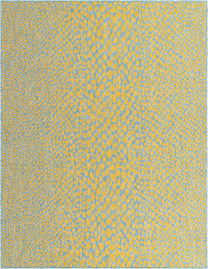 Yellow and Aqua 7' 1 x 10' Jill Zarin Outdoor Rectangle Area Rug Weather Resistant for Patio, Deck, Terrace, Balcony, Porch Durable 100% Polypropylene Carpet for Outside for Sale at Rug Engine