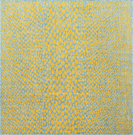 Yellow and Aqua 7' 10 x 7' 10 Jill Zarin Outdoor Square Area Rug Weather Resistant for Patio, Deck, Terrace, Balcony, Porch Durable 100% Polypropylene Carpet for Outside for Sale at Rug Engine
