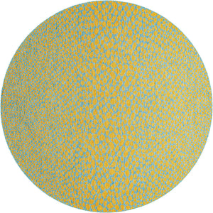 Yellow and Aqua 10' 8 x 10' 8 Jill Zarin Outdoor Round Area Rug Weather Resistant for Patio, Deck, Terrace, Balcony, Porch Durable 100% Polypropylene Carpet for Outside for Sale at Rug Engine
