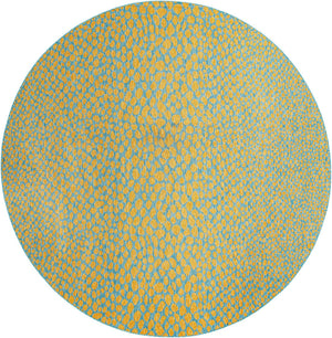 Yellow and Aqua 13' 1 x 13' 1 Jill Zarin Outdoor Round Area Rug Weather Resistant for Patio, Deck, Terrace, Balcony, Porch Durable 100% Polypropylene Carpet for Outside for Sale at Rug Engine