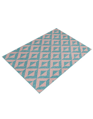 Pink and Aqua 7' 1 x 10' Jill Zarin Outdoor Rectangle Area Rug Weather Resistant for Patio, Deck, Terrace, Balcony, Porch Durable 100% Polypropylene Carpet for Outside for Sale at Rug Engine