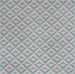 Pink and Aqua 13' 1 x 13' 1 Jill Zarin Outdoor Square Area Rug Weather Resistant for Patio, Deck, Terrace, Balcony, Porch Durable 100% Polypropylene Carpet for Outside for Sale at Rug Engine