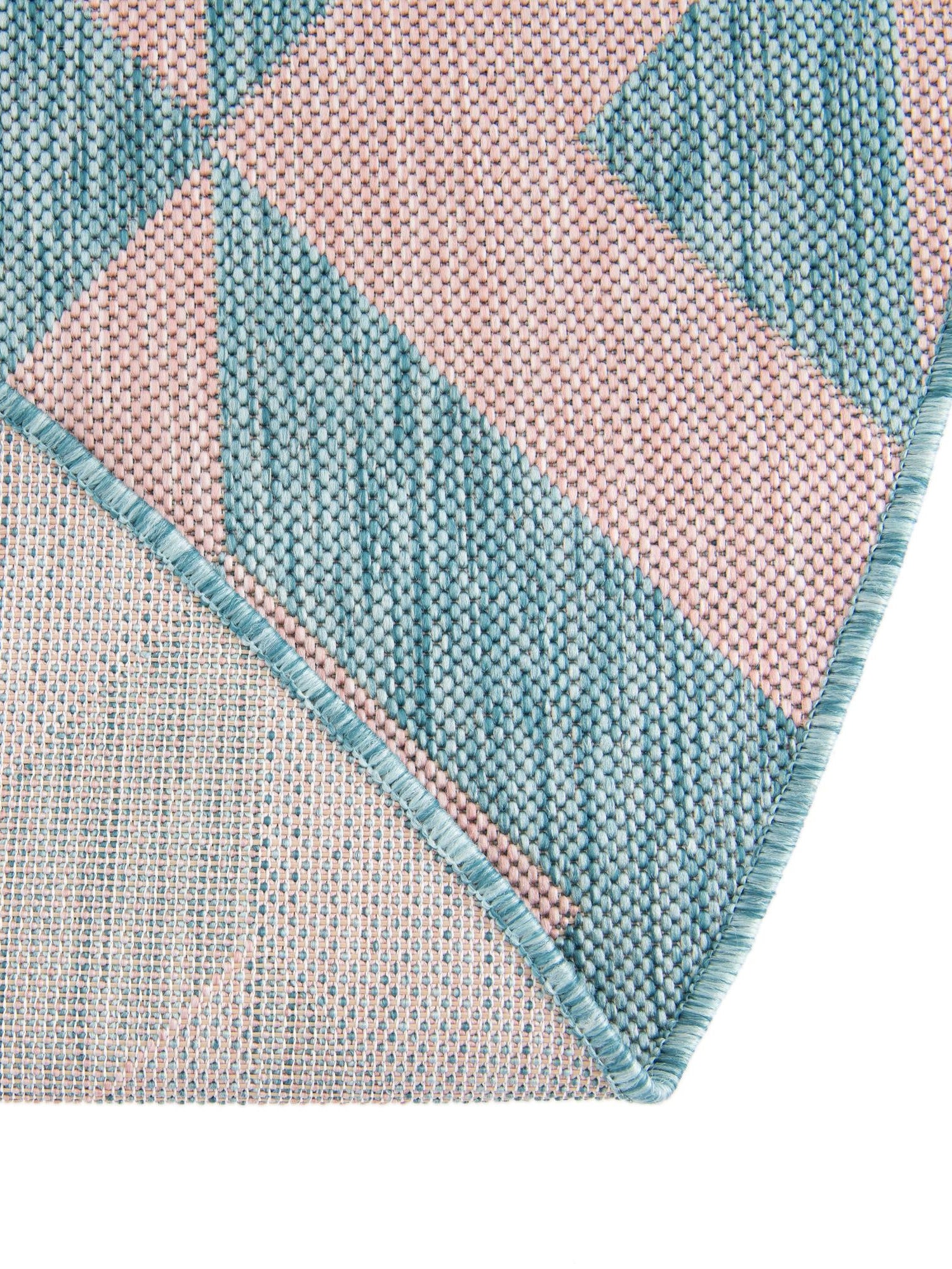 Pink and Aqua 10' 8 x 10' 8 Jill Zarin Outdoor Round Area Rug Weather Resistant for Patio, Deck, Terrace, Balcony, Porch Durable 100% Polypropylene Carpet for Outside for Sale at Rug Engine