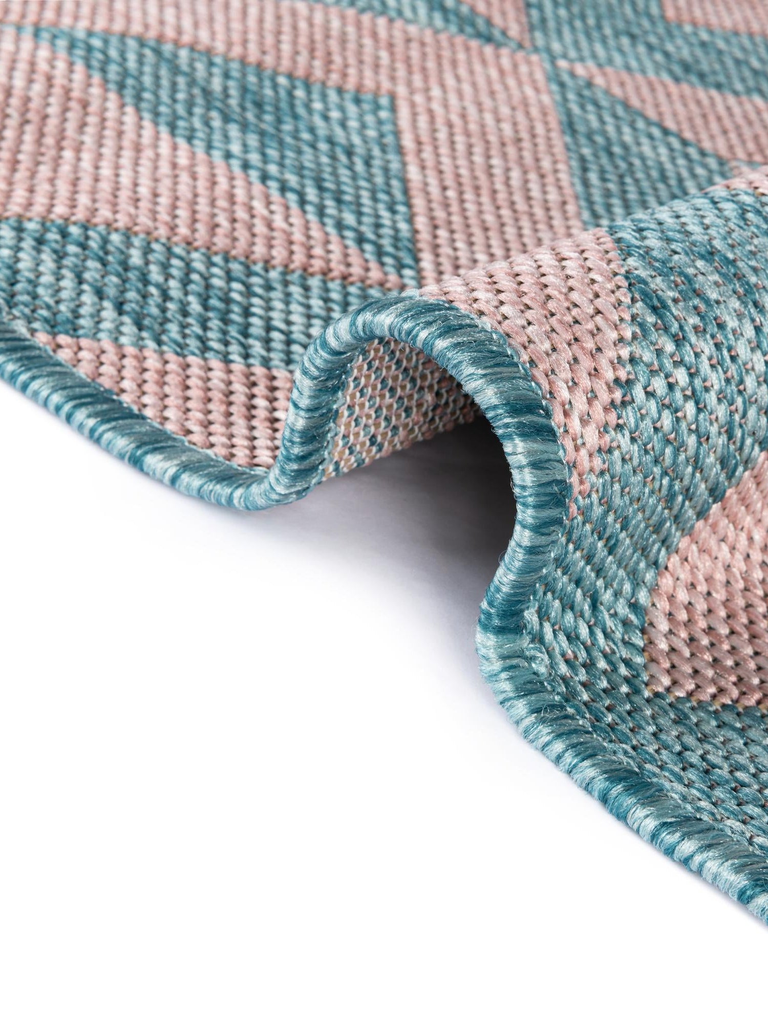 Pink and Aqua 7' 1 x 7' 1 Jill Zarin Outdoor Round Area Rug Weather Resistant for Patio, Deck, Terrace, Balcony, Porch Durable 100% Polypropylene Carpet for Outside for Sale at Rug Engine