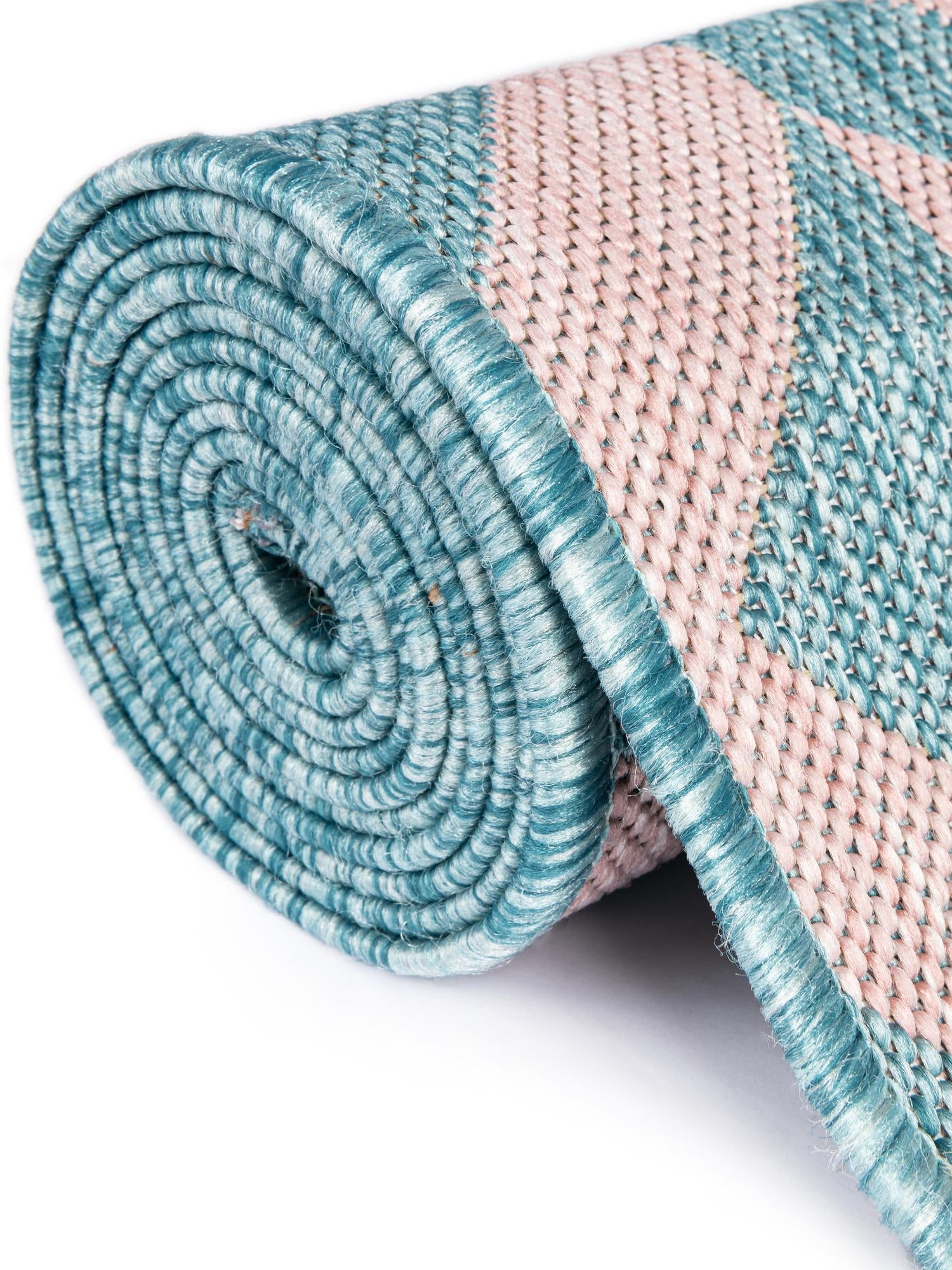 Pink and Aqua 7' 1 x 7' 1 Jill Zarin Outdoor Round Area Rug Weather Resistant for Patio, Deck, Terrace, Balcony, Porch Durable 100% Polypropylene Carpet for Outside for Sale at Rug Engine