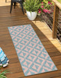 Pink and Aqua 2' x 6' 1 Jill Zarin Outdoor Runner Area Rug Weather Resistant for Patio, Deck, Terrace, Balcony, Porch Durable 100% Polypropylene Carpet for Outside for Sale at Rug Engine