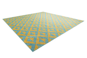 Yellow and Aqua 13' 1 x 13' 1 Jill Zarin Outdoor Square Area Rug Weather Resistant for Patio, Deck, Terrace, Balcony, Porch Durable 100% Polypropylene Carpet for Outside for Sale at Rug Engine