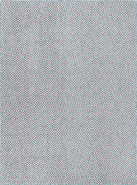 Pink and Aqua 9' x 12' Jill Zarin Outdoor Rectangle Rug