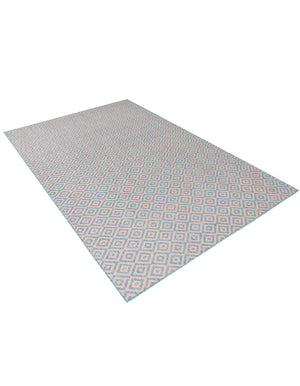 Pink and Aqua 7' 1 x 10' Jill Zarin Outdoor Rectangle Area Rug Weather Resistant for Patio, Deck, Terrace, Balcony, Porch Durable 100% Polypropylene Carpet for Outside for Sale at Rug Engine
