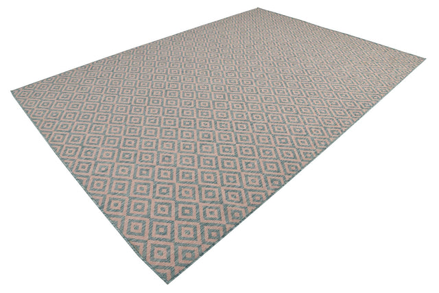 Pink and Aqua 7' 1 x 10' Jill Zarin Outdoor Rectangle Area Rug Weather Resistant for Patio, Deck, Terrace, Balcony, Porch Durable 100% Polypropylene Carpet for Outside for Sale at Rug Engine