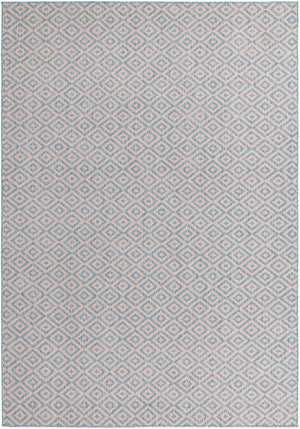Pink and Aqua 7' 1 x 10' Jill Zarin Outdoor Rectangle Area Rug Weather Resistant for Patio, Deck, Terrace, Balcony, Porch Durable 100% Polypropylene Carpet for Outside for Sale at Rug Engine