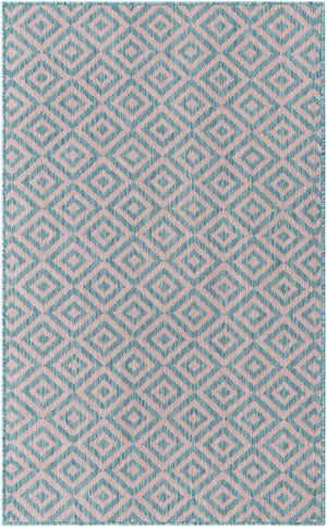 Pink and Aqua 3' 1 x 5' 3 Jill Zarin Outdoor Rectangle Rug