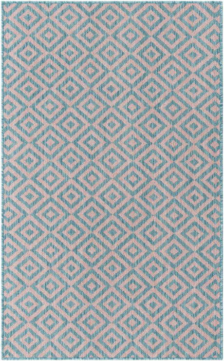 Pink and Aqua 3' 1 x 5' 3 Jill Zarin Outdoor Rectangle Rug