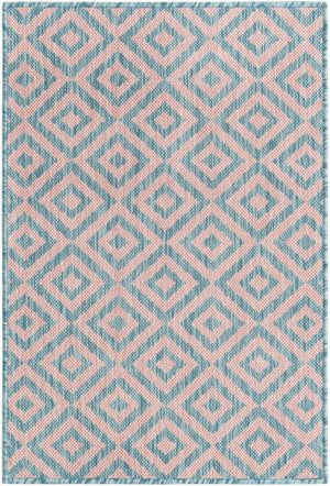 Pink and Aqua 2' x 3' 1 Jill Zarin Outdoor Rectangle Area Rug Weather Resistant for Patio, Deck, Terrace, Balcony, Porch Durable 100% Polypropylene Carpet for Outside for Sale at Rug Engine