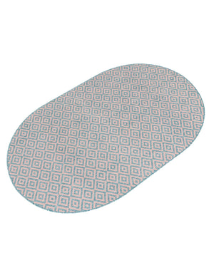 Pink and Aqua 5' 3 x 8' Jill Zarin Outdoor Oval Area Rug Weather Resistant for Patio, Deck, Terrace, Balcony, Porch Durable 100% Polypropylene Carpet for Outside for Sale at Rug Engine