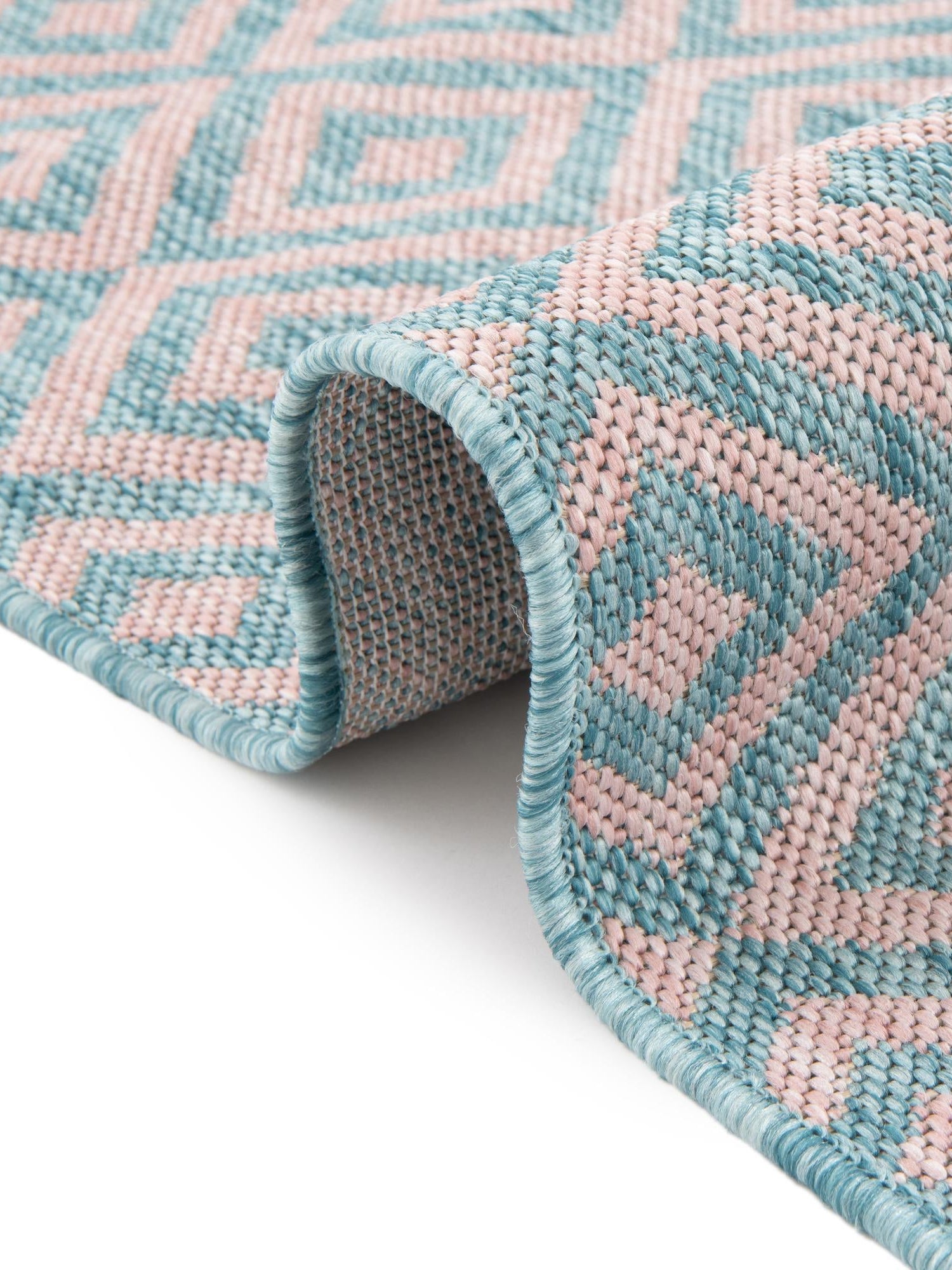 Pink and Aqua 7' 10 x 10' Jill Zarin Outdoor Oval Area Rug Weather Resistant for Patio, Deck, Terrace, Balcony, Porch Durable 100% Polypropylene Carpet for Outside for Sale at Rug Engine