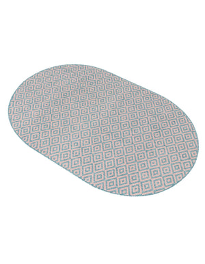 Pink and Aqua 5' 3 x 8' Jill Zarin Outdoor Oval Area Rug Weather Resistant for Patio, Deck, Terrace, Balcony, Porch Durable 100% Polypropylene Carpet for Outside for Sale at Rug Engine