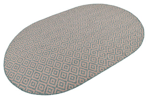Pink and Aqua 5' 3 x 8' Jill Zarin Outdoor Oval Area Rug Weather Resistant for Patio, Deck, Terrace, Balcony, Porch Durable 100% Polypropylene Carpet for Outside for Sale at Rug Engine